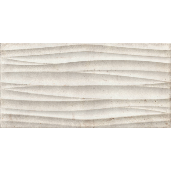 Kalina Olas Beige 25x50 ματ πλακάκι τοίχου με ανάγλυφα κύματα
